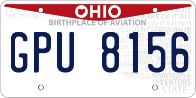 OH license plate GPU8156