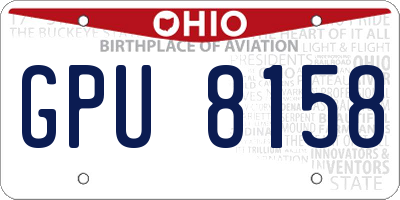 OH license plate GPU8158