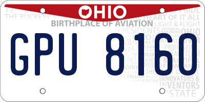 OH license plate GPU8160