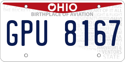 OH license plate GPU8167