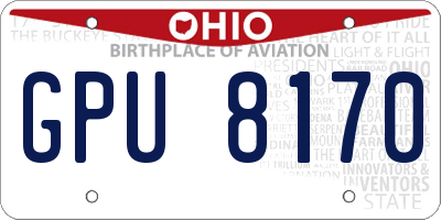 OH license plate GPU8170