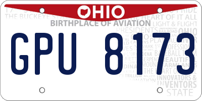 OH license plate GPU8173
