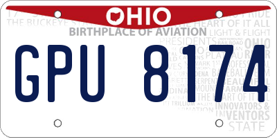 OH license plate GPU8174