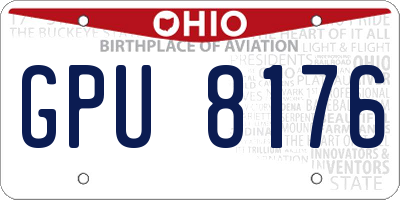 OH license plate GPU8176