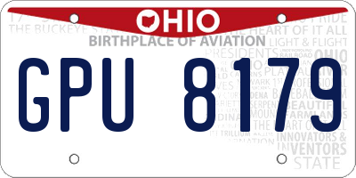 OH license plate GPU8179