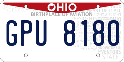OH license plate GPU8180