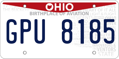 OH license plate GPU8185
