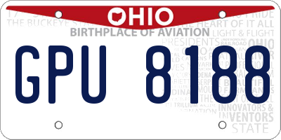 OH license plate GPU8188