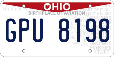 OH license plate GPU8198