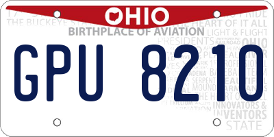 OH license plate GPU8210