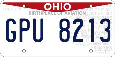 OH license plate GPU8213