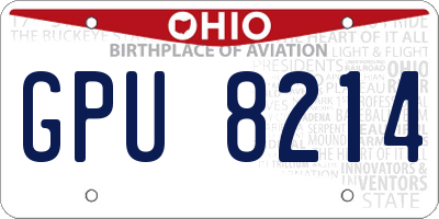 OH license plate GPU8214