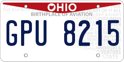 OH license plate GPU8215