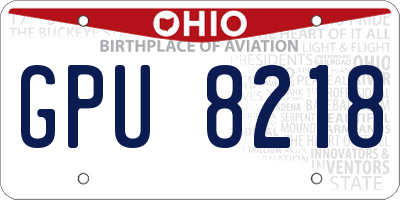 OH license plate GPU8218