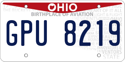 OH license plate GPU8219