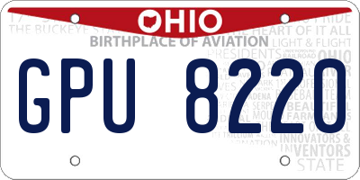 OH license plate GPU8220