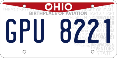 OH license plate GPU8221