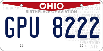 OH license plate GPU8222