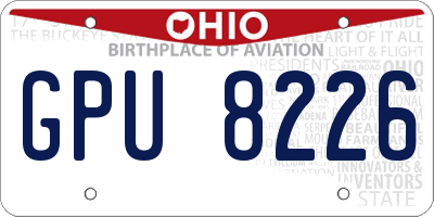 OH license plate GPU8226