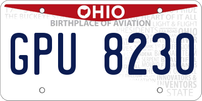 OH license plate GPU8230