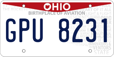 OH license plate GPU8231