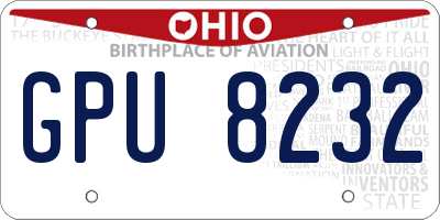 OH license plate GPU8232