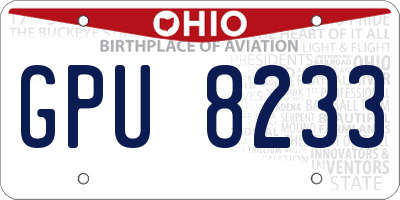 OH license plate GPU8233