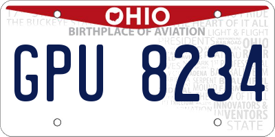 OH license plate GPU8234