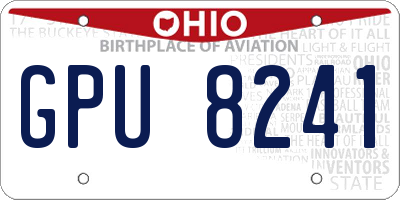 OH license plate GPU8241