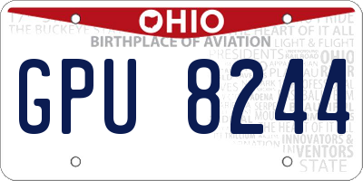 OH license plate GPU8244