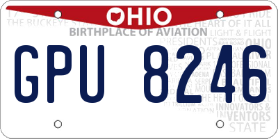 OH license plate GPU8246