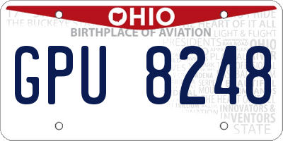 OH license plate GPU8248