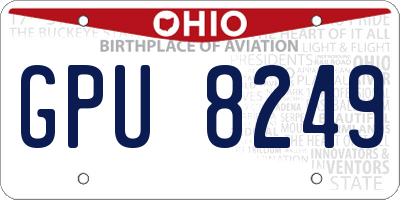OH license plate GPU8249