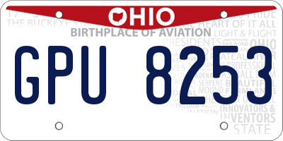 OH license plate GPU8253