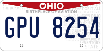 OH license plate GPU8254