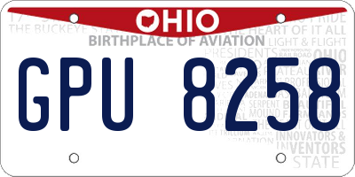 OH license plate GPU8258