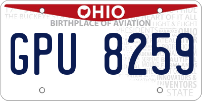 OH license plate GPU8259