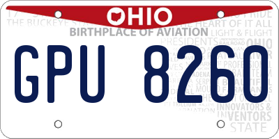 OH license plate GPU8260