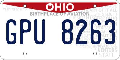 OH license plate GPU8263