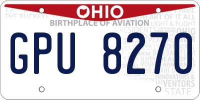 OH license plate GPU8270