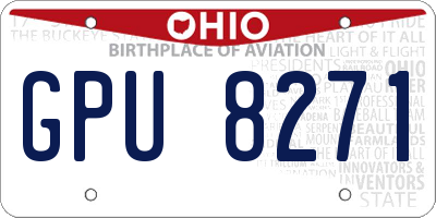 OH license plate GPU8271