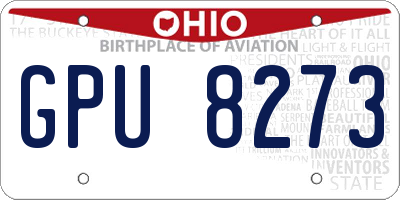 OH license plate GPU8273