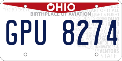 OH license plate GPU8274