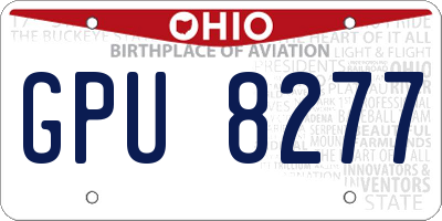 OH license plate GPU8277