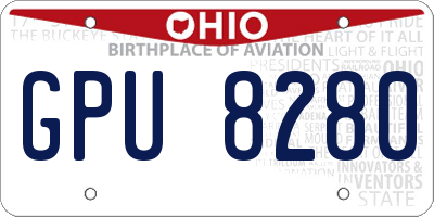 OH license plate GPU8280