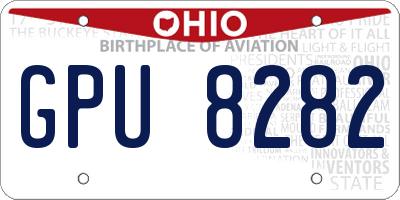 OH license plate GPU8282