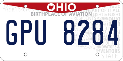OH license plate GPU8284