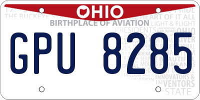 OH license plate GPU8285