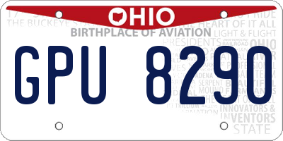 OH license plate GPU8290