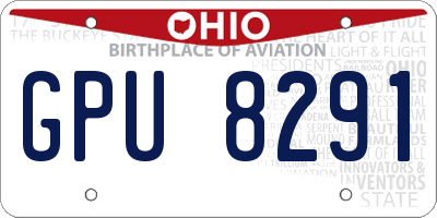 OH license plate GPU8291